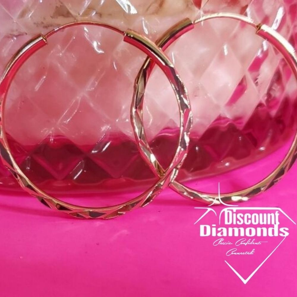 18K Gold on 925 Sterling Silver Hoop Earrings